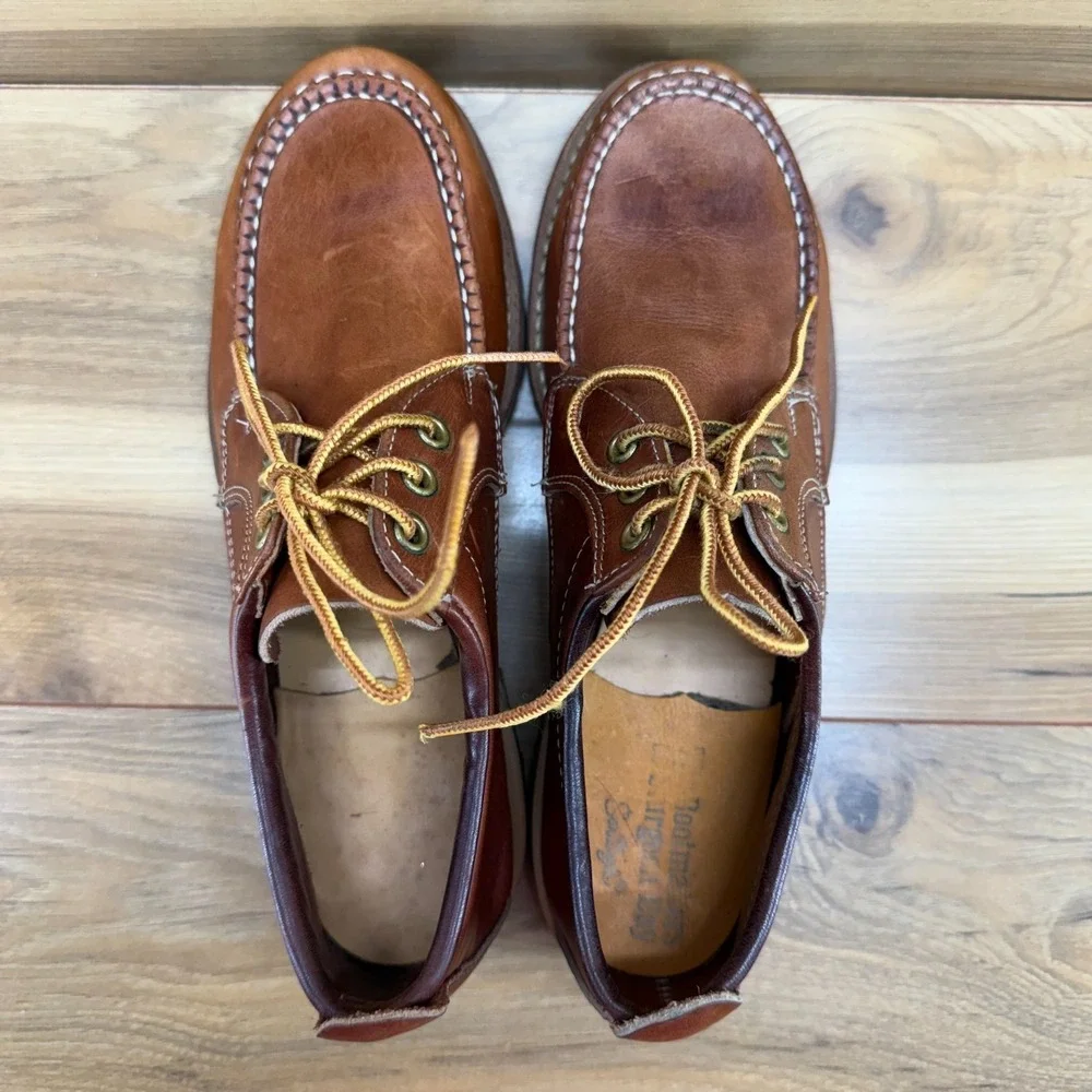 The‎ Boot Makers of Sturgeon Bay Mens Oxfords 8 D Brown Leather Moc Toe